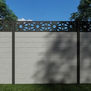 Composite Fence Panels with N°216 30cm Screen (Inc Aluminium Posts)