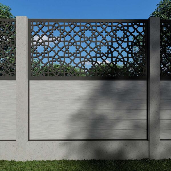 Composite Fence Panels with 90cm Nasrid (For Concrete Posts) - Garden ...