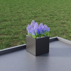 40cm Square Galvanised Steel Trough Metal Planter