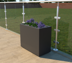 60cm Tall Galvanised Steel Trough Metal Planter