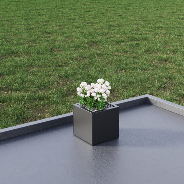 30cm square galvanised planter