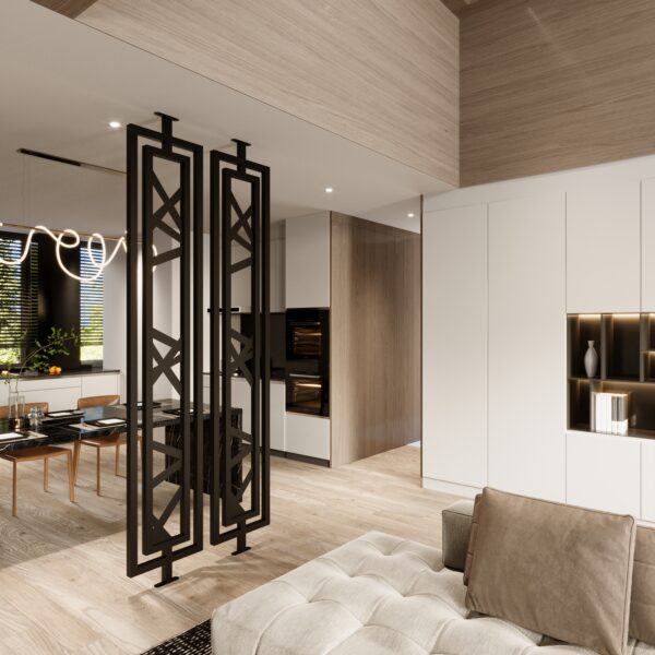 Metal Room Divider No135 - Double Framed 460mm - Bespoke Height