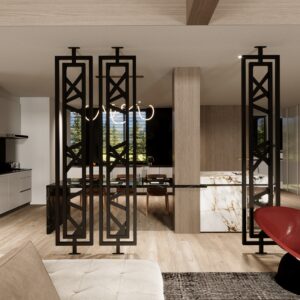 Metal Room Divider No135 – Double Framed 460mm – Bespoke Height