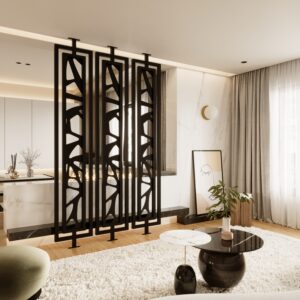 Metal Room Divider No19 – Double Framed 460mm – Bespoke Height