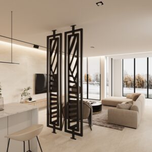 Metal Room Divider No223 – Double Framed 460mm – Bespoke Height