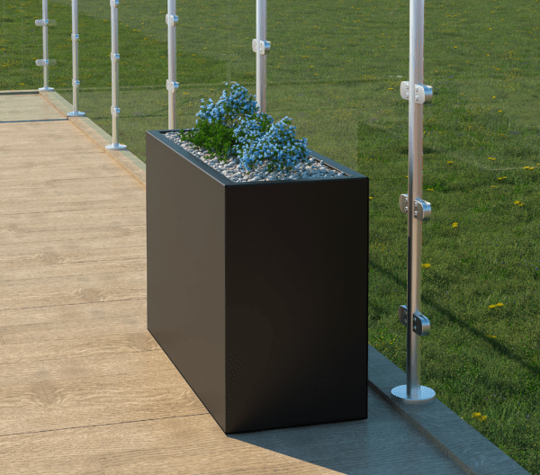 75cm galvanised tall planter