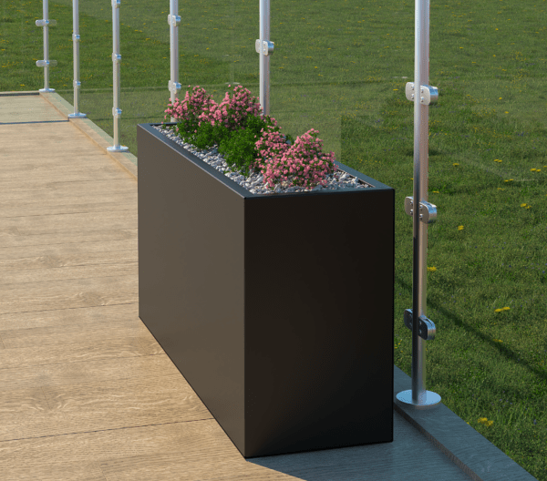 100cm tall galvanised planter