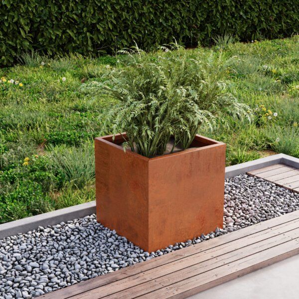 corten steel planter 50x50