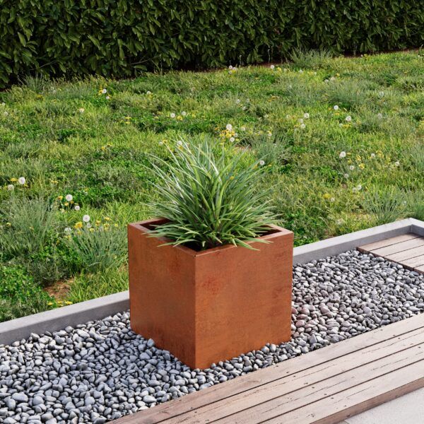 corten steel planter 40x40