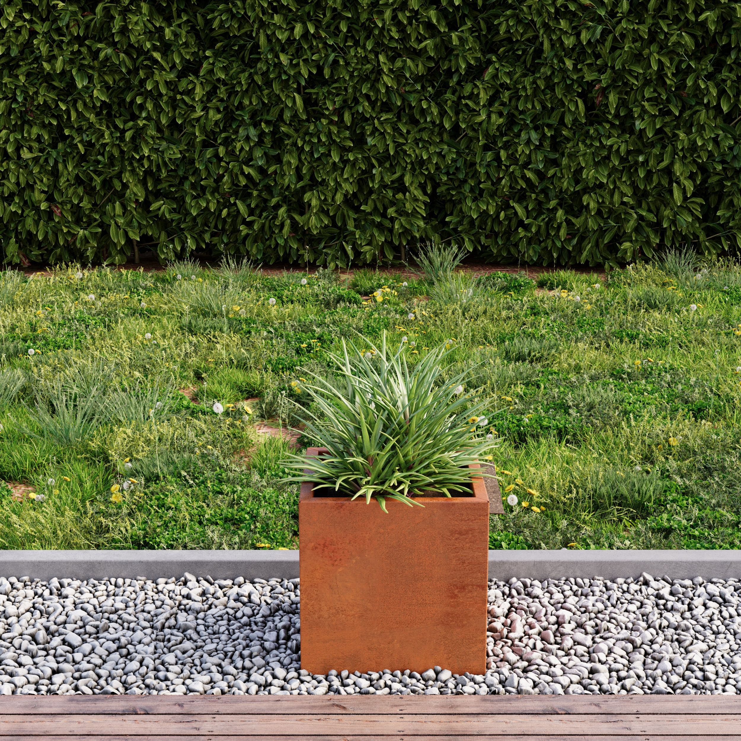 corten steel planter 40x40