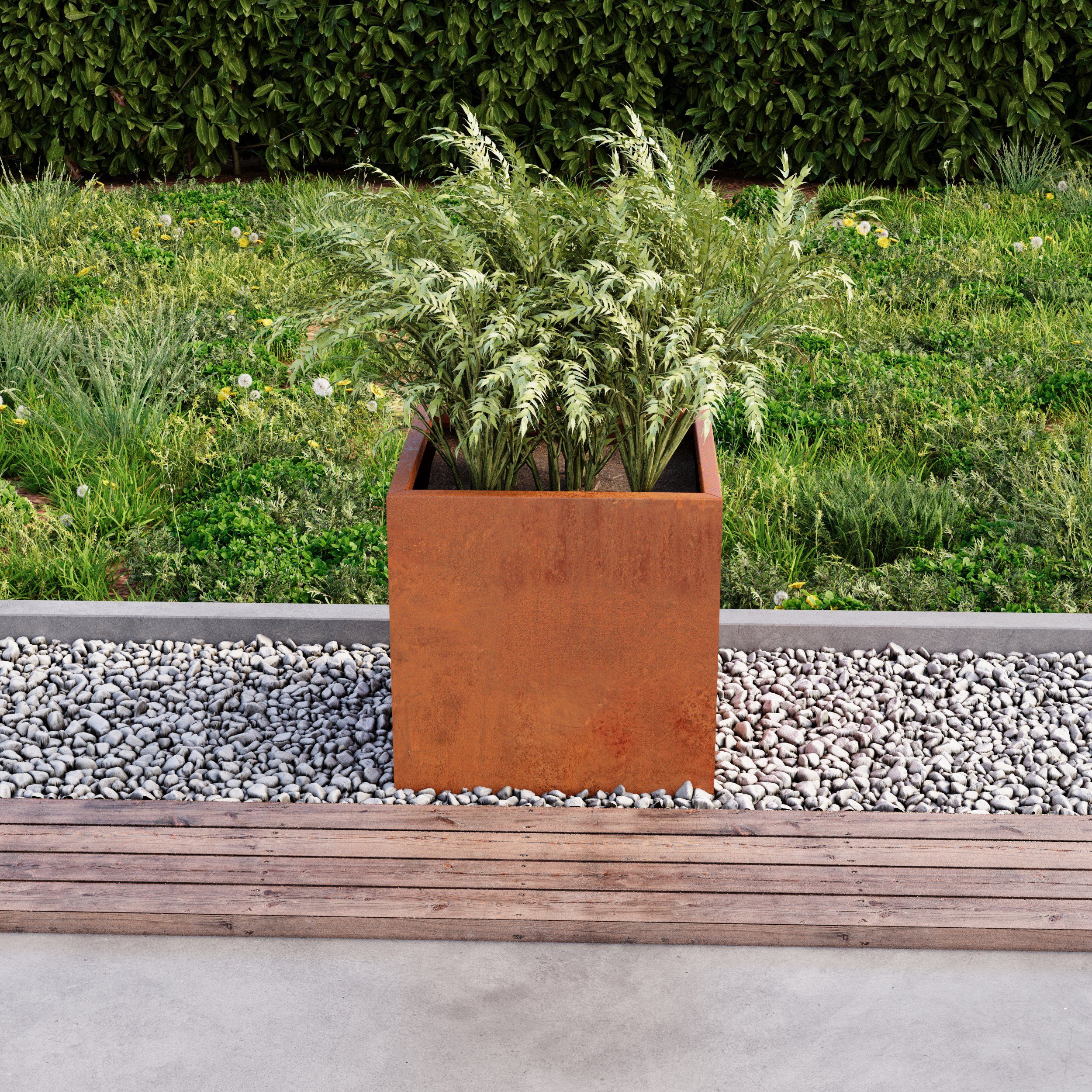 corten steel planter 50x50