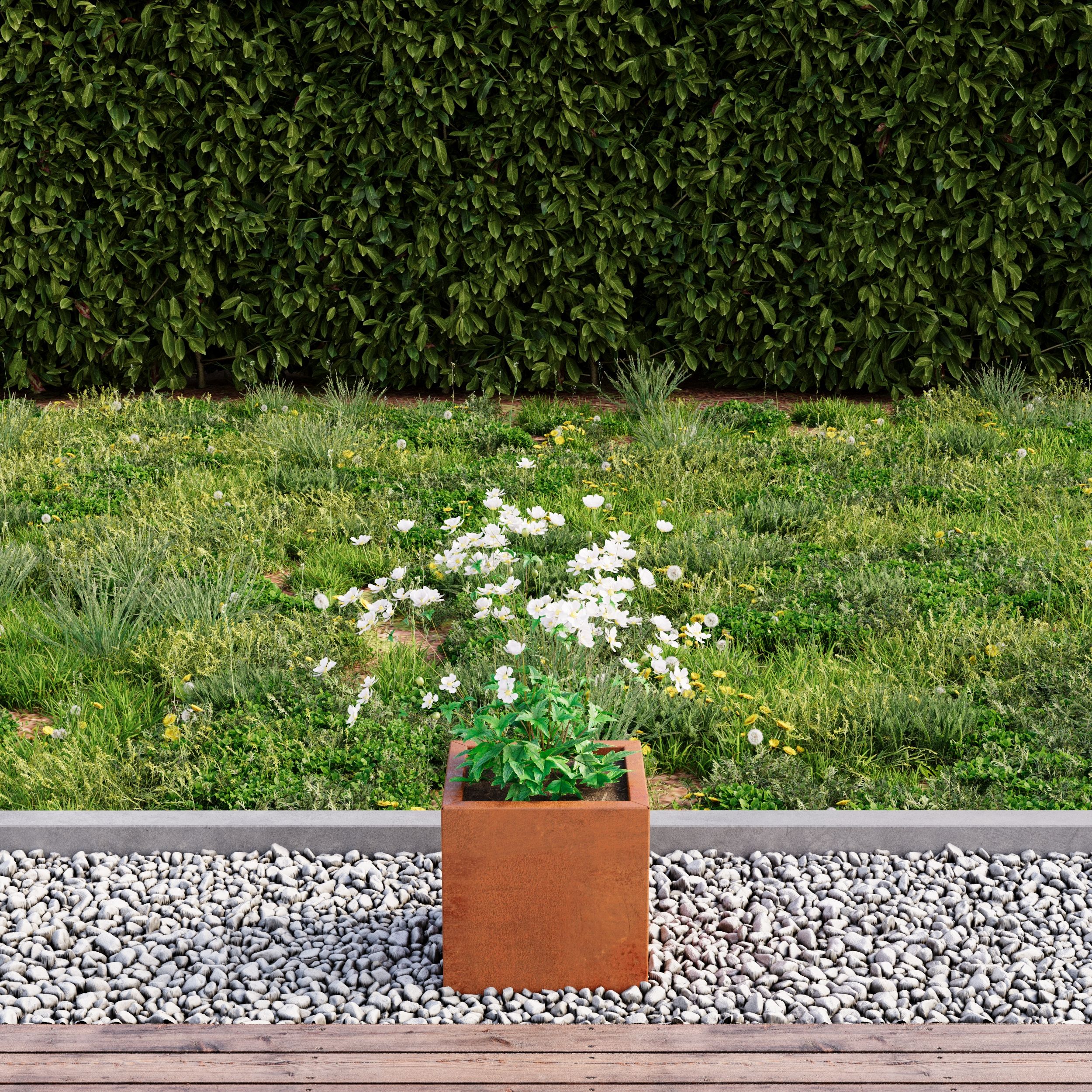 corten steel planter 30x30