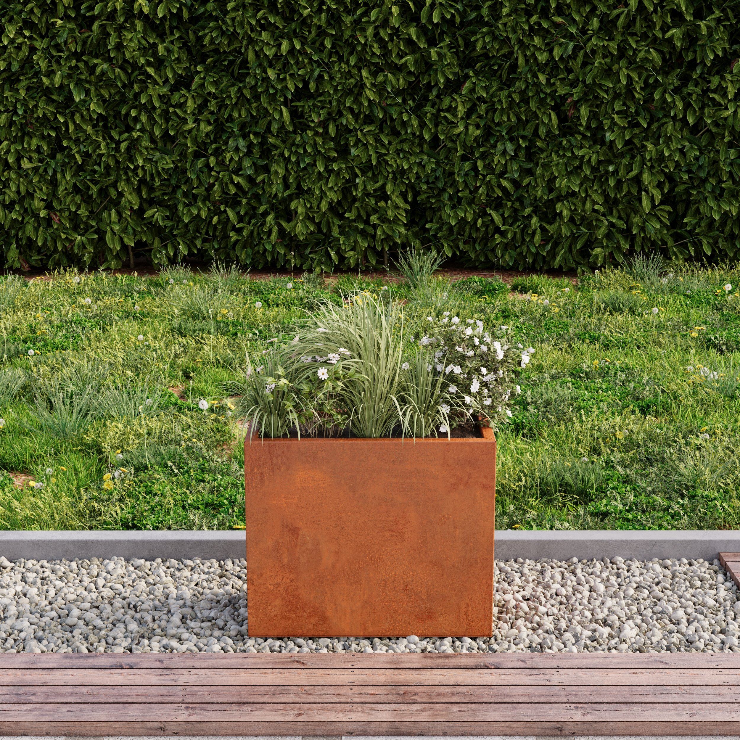 60cm tall corten steel planter