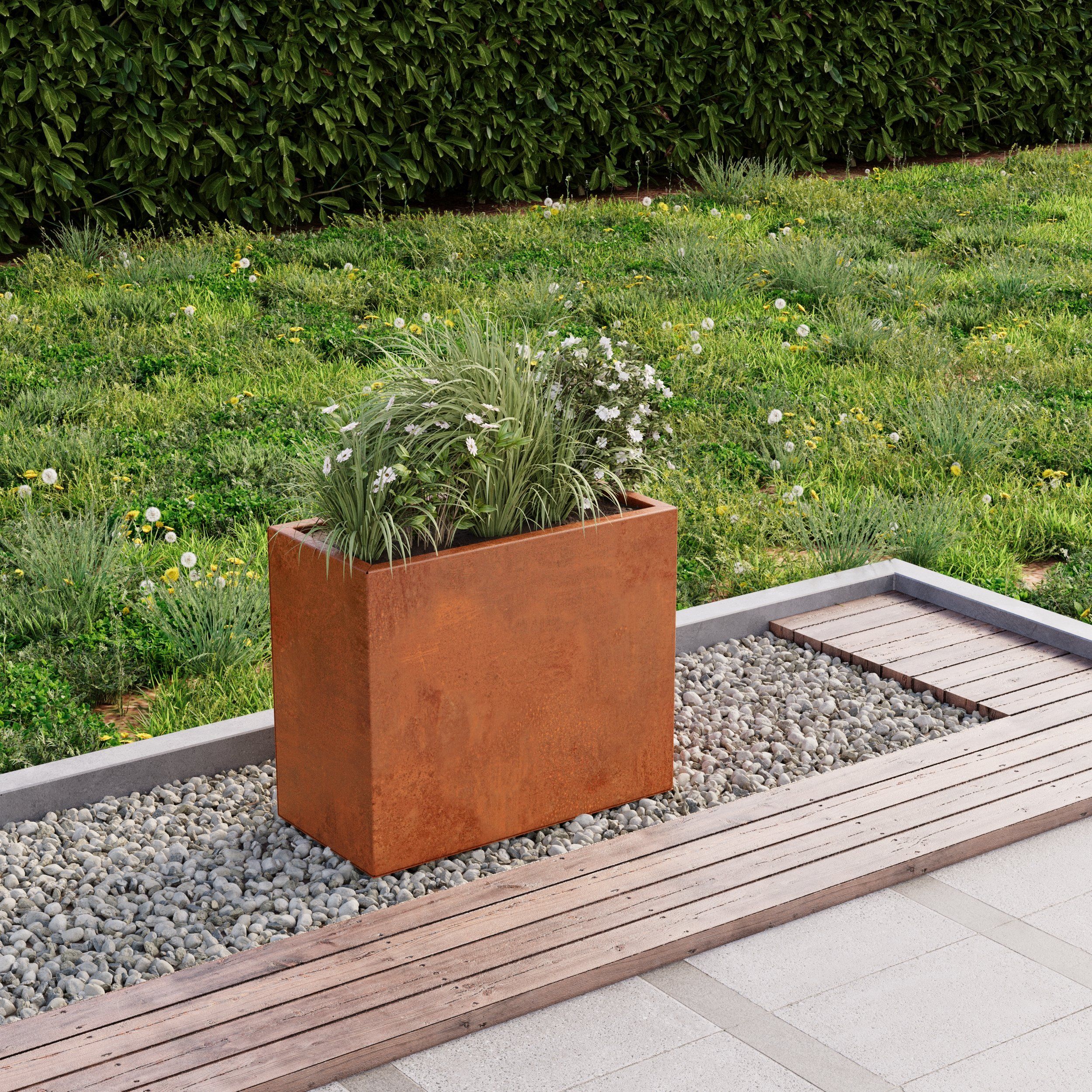 60cm tall corten steel planter