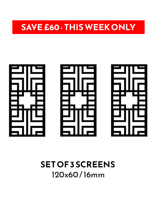 3 x No150 120x60cm 16mm Garden Screens - SAVE £60