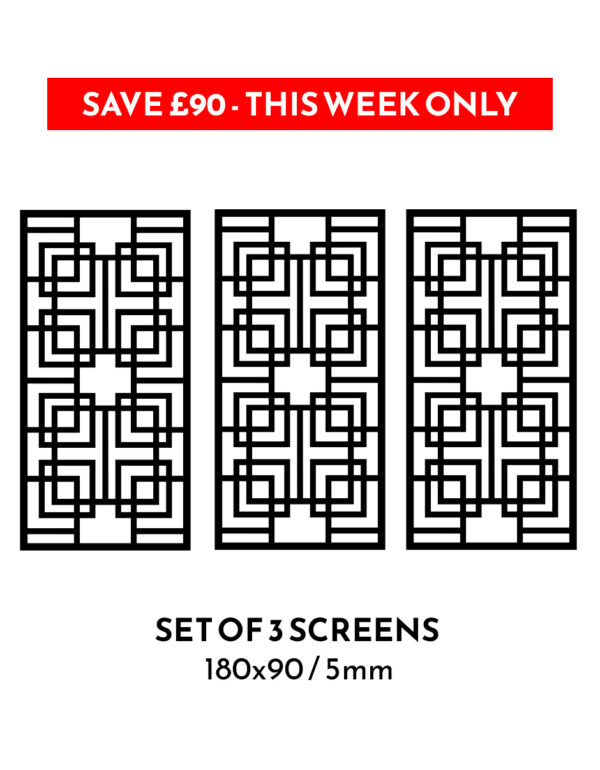 3 x No150 180x90cm 5mm Garden Screens - SAVE £90