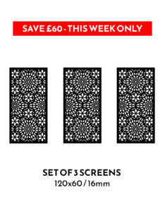 3 x No195 120x60cm 16mm Garden Screens – SAVE £60