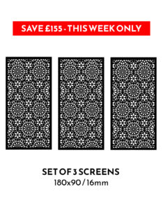 3 x No195 180x90cm 16mm Garden Screens – SAVE £155