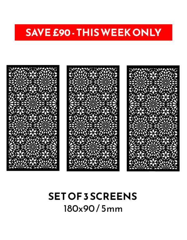 3 x No195 180x90cm 5mm Garden Screens - SAVE £90