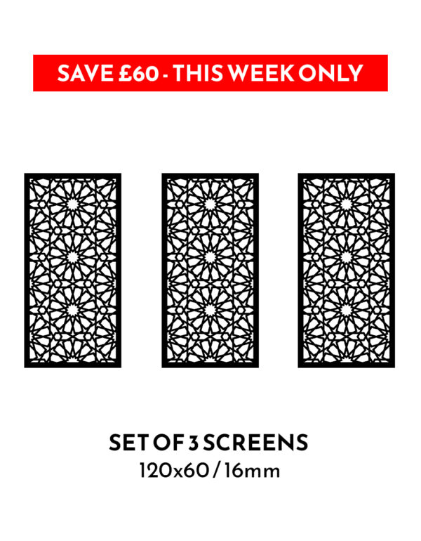 3 x No217 120x60cm 16mm Garden Screens - SAVE £60