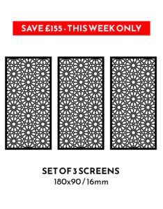 3 x No217 180x90cm 16mm Garden Screens – SAVE £155