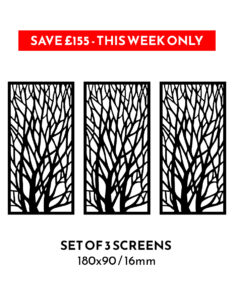 3 x No222 180x90cm 16mm Garden Screens – SAVE £155