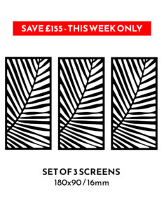 3 x No223 180x90cm 16mm Garden Screens – SAVE £155