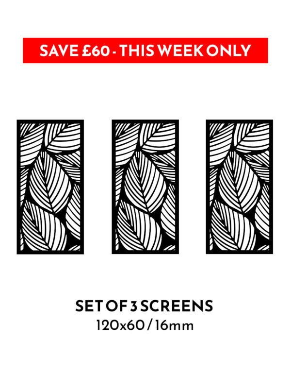 3 x No224 120x60cm 16mm Garden Screens - SAVE £60