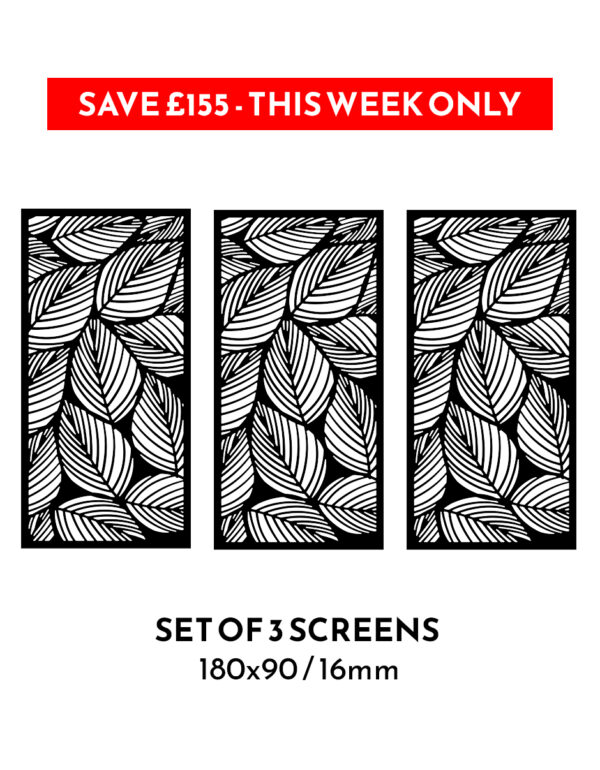 3 x No224 180x90cm 16mm Garden Screens - SAVE £155