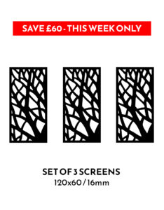 3 x No236 120x60cm 16mm Garden Screens – SAVE £60