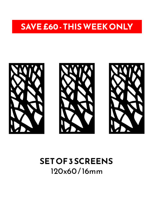 3 x No236 120x60cm 16mm Garden Screens - SAVE £60