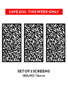 3 x No258 180x90cm 16mm Garden Screens – SAVE £155