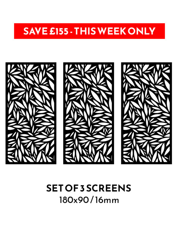 3 x No258 180x90cm 16mm Garden Screens - SAVE £155