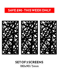 3 x Fusion 180x90cm 5mm Garden Screens – SAVE £90